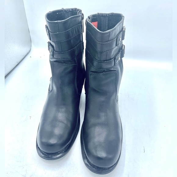 HARLEY DAVIDSON WOMENS “PIPER” STYLE DOUBLE HARNESS SOFT LEATHER BOOTS - Picture 9 of 16